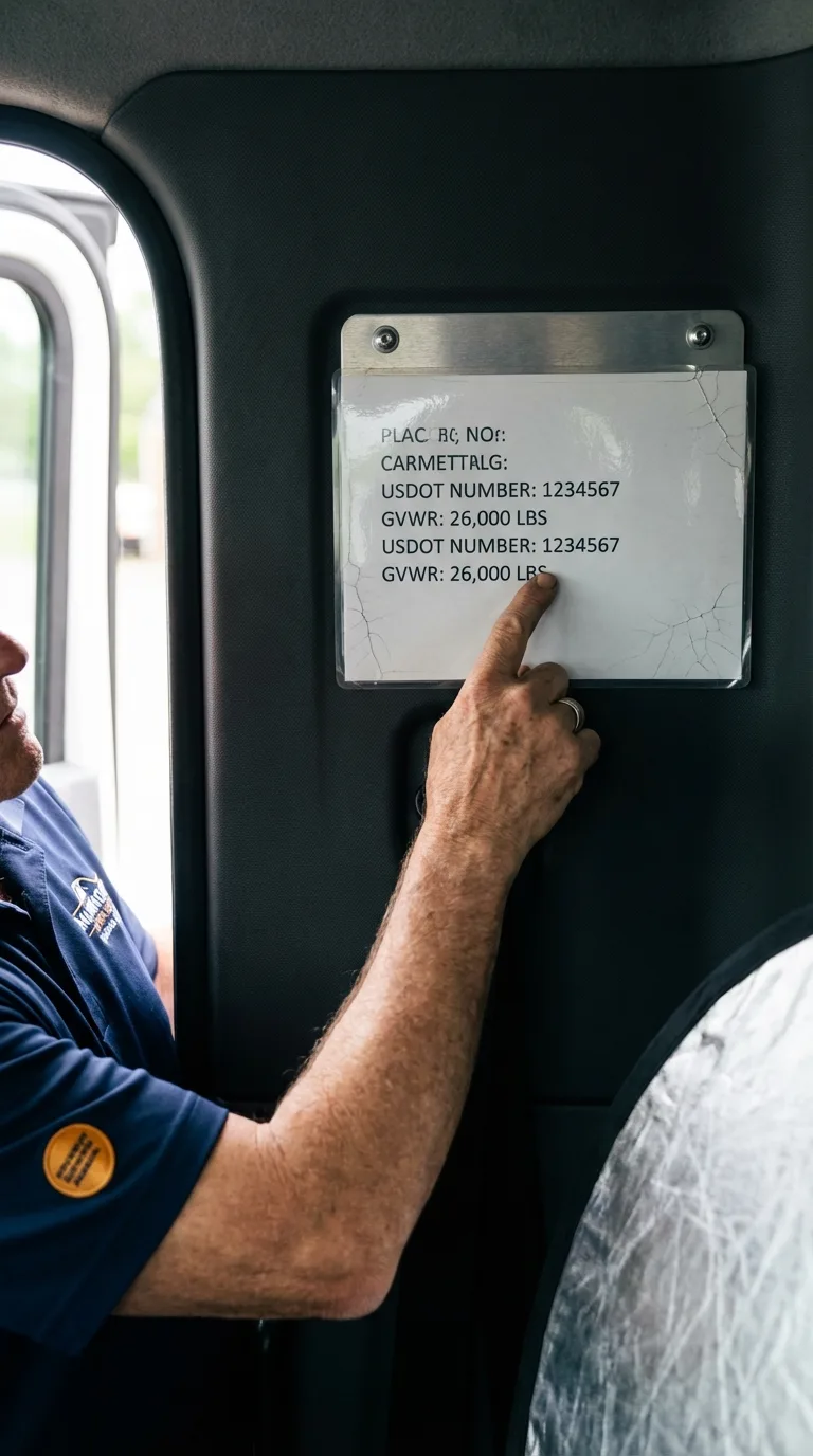 USDOT licensing placard verification in Harveys Lake